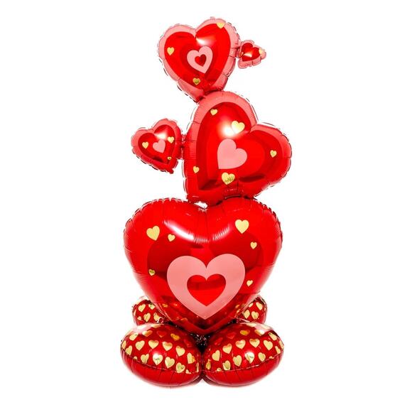 Valentine’s Day Balloon Set – Anagram AirLoonz Hearts & Bubble Balloons – 3 Pack - Picture 12 of 12